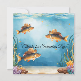 Tarjeta de agradecimiento con tema Fish Party Texa