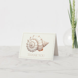 Tarjeta De Agradecimiento Concha Costera Crema y Beige Personalizada