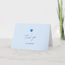 Tarjeta De Agradecimiento Conchas marinas y campanas de boda: DUCHA NUPCIAL