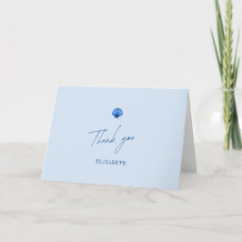 Tarjeta De Agradecimiento Conchas marinas y campanas de boda: DUCHA NUPCIAL