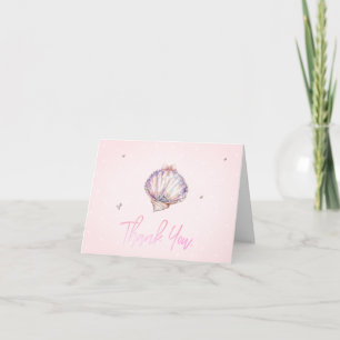 Tarjeta De Agradecimiento Conchas pequeñas de perla Diamantes Puntos