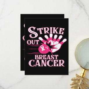 Tarjeta De Agradecimiento Conciencia sobre el cáncer de mama - Bowling Strik