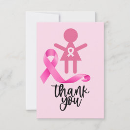 Tarjeta De Agradecimiento Conciencia sobre el cáncer de mama con cinta rosa