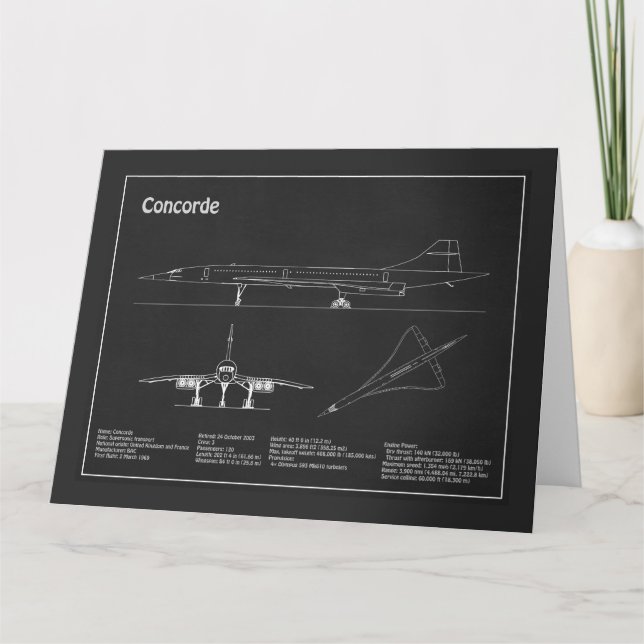 Tarjeta De Agradecimiento Concorde - Planes de dibujo del plano aéreo PD (Anverso)