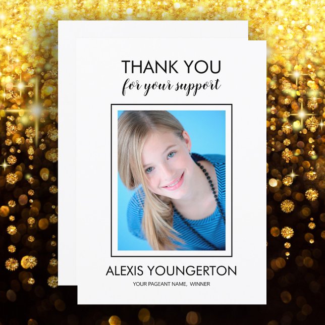 Tarjeta De Agradecimiento Concurso de Miss Adolescente Moderna Gracias Foto  (Subido por el creador)