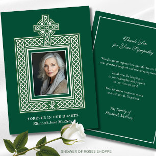 Tarjeta De Agradecimiento Condolencia de la Cruz Celta Irlandesa Religiosa