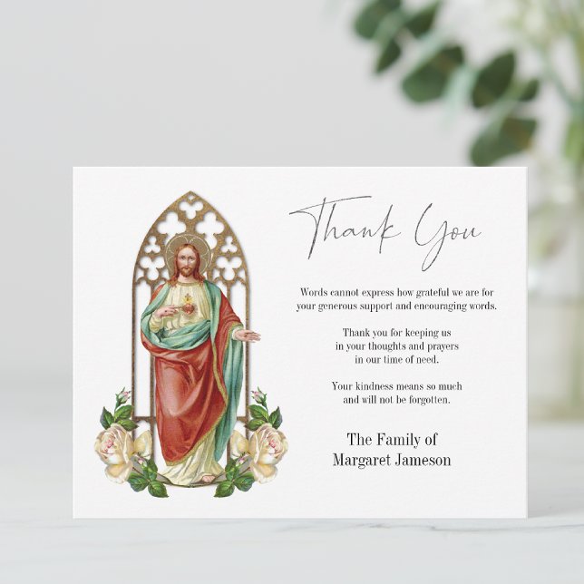 Tarjeta De Agradecimiento Condolencia funeraria Simpatía Jesús Religioso (Subido por el creador)
