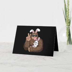Tarjeta De Agradecimiento Conejo Bigfoot Funny Pascua Sasquatch