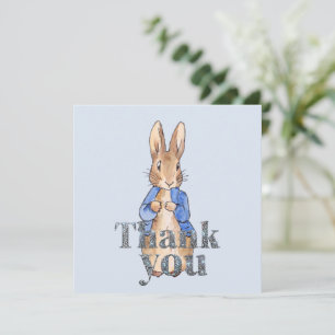 Tarjeta De Agradecimiento Conejo clásico con chaqueta azul Gracias