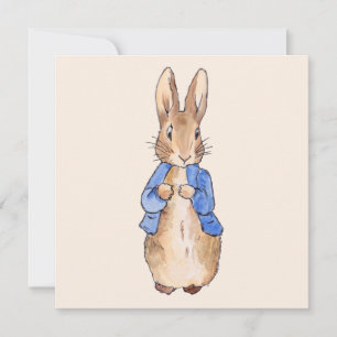 Tarjeta De Agradecimiento Conejo clásico en azul Gracias
