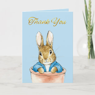 Tarjeta De Agradecimiento Conejo clásico en maceta