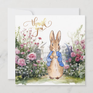 Tarjeta De Agradecimiento Conejo clásico en su jardín nº 2