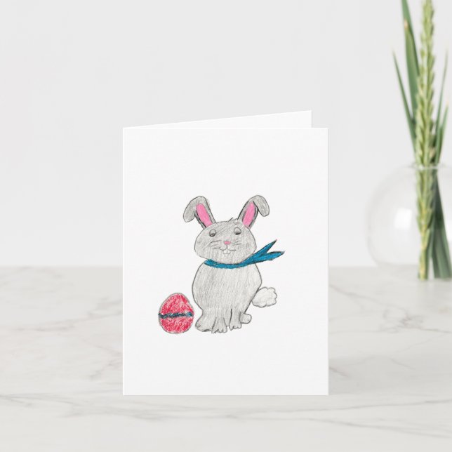 Tarjeta De Agradecimiento Conejo de Pascua (Anverso)