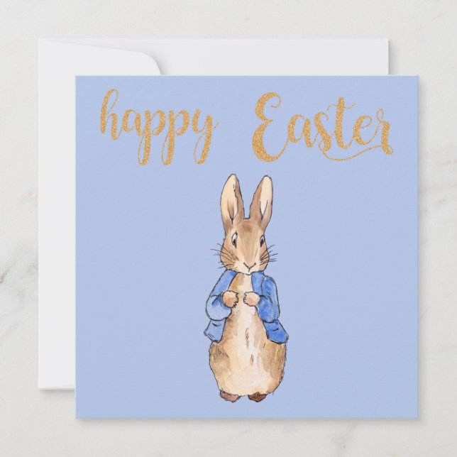 Tarjeta De Agradecimiento conejo de Pascua (Anverso)
