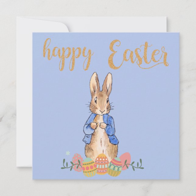 Tarjeta De Agradecimiento conejo de Pascua (Anverso)