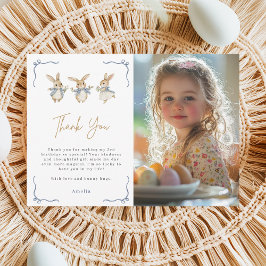 Tarjeta De Agradecimiento Conejo de Pascua Lindo Niño Fiesta de Cumpleaños N