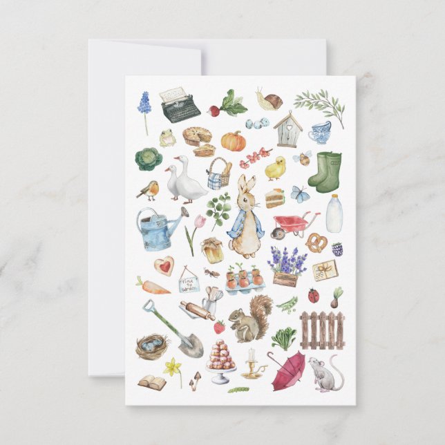 Tarjeta De Agradecimiento conejo de peter personalizado (Anverso)