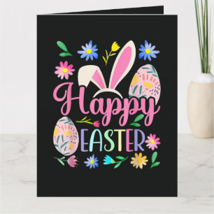 Tarjeta De Agradecimiento Conejo Feliz de Pascua Cara de Conejo Divertida