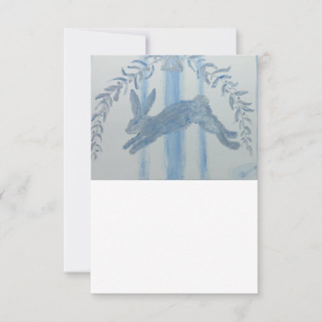 Tarjeta De Agradecimiento Conejo Francés Campestre (Anverso)