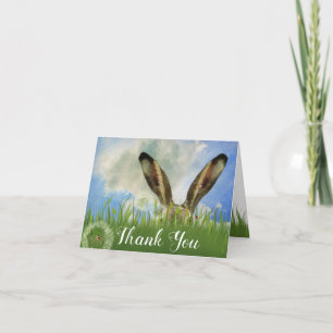 Tarjeta De Agradecimiento Conejo Peek a Boo   Cielo Azul y Nubes