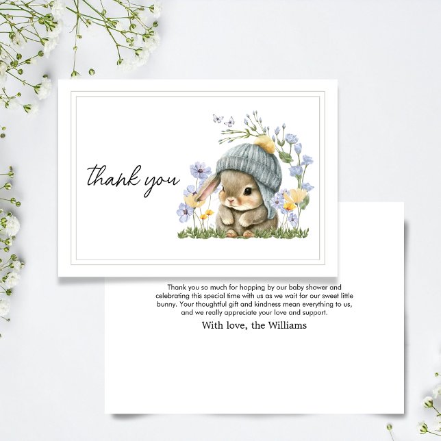 Tarjeta de agradecimiento Conejo Pequeño Simple (Thank You Card Simple Little Bunny 4)