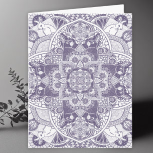 Tarjeta De Agradecimiento Conejos Mandala Art Blank