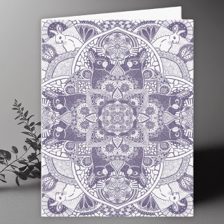 Tarjeta De Agradecimiento Conejos Mandala Art Blank