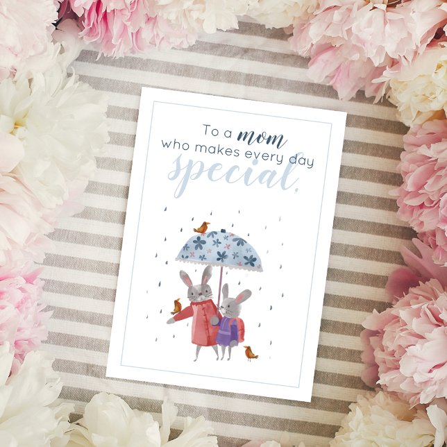 Tarjeta De Agradecimiento Conejos y petirrojos del Día de la Madre de hija (Subido por el creador)