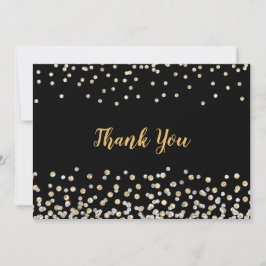 Tarjeta De Agradecimiento Confeti de oro y plata elegante