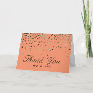 Tarjeta De Agradecimiento Confeti de Papel de Estaño Falso Brillante Elegant