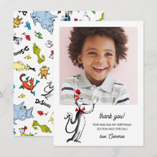 Tarjeta De Agradecimiento Confeti de Personajes de Dr. Seuss Cumpleaños de