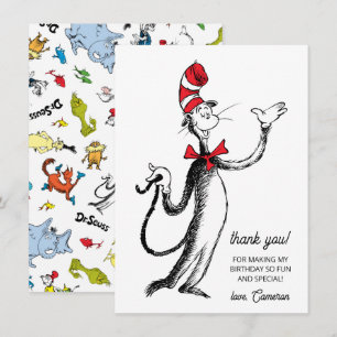 Tarjeta De Agradecimiento Confeti de Personajes de Dr. Seuss   Cumpleaños de