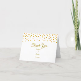 Tarjeta De Agradecimiento Confeti dorado en boda en blanco y negro