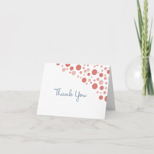 Tarjeta De Agradecimiento Confeti Gracias Coral (Anverso)