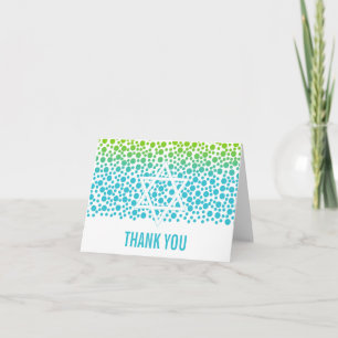 Tarjeta De Agradecimiento Confetti Dots Verde azulado Lime Green Gracias