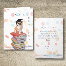 Tarjeta De Agradecimiento Confetti Felicitaciones Graduate Dog Card