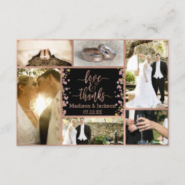 Tarjeta De Agradecimiento Confetti Sparkle Rosa Gold Boda Gracias Foto