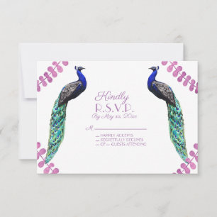Tarjeta De Agradecimiento Confirmación de boda de pavo real