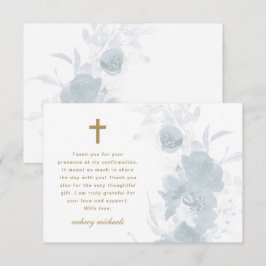 Tarjeta De Agradecimiento Confirmación de color de agua azul