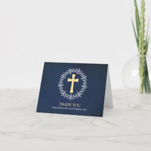Tarjeta De Agradecimiento Confirmación de la corona azul