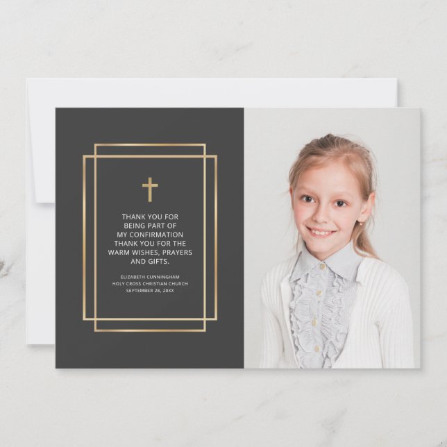 Tarjeta De Agradecimiento Confirmación Gracias | Foto Personalizado (Anverso)