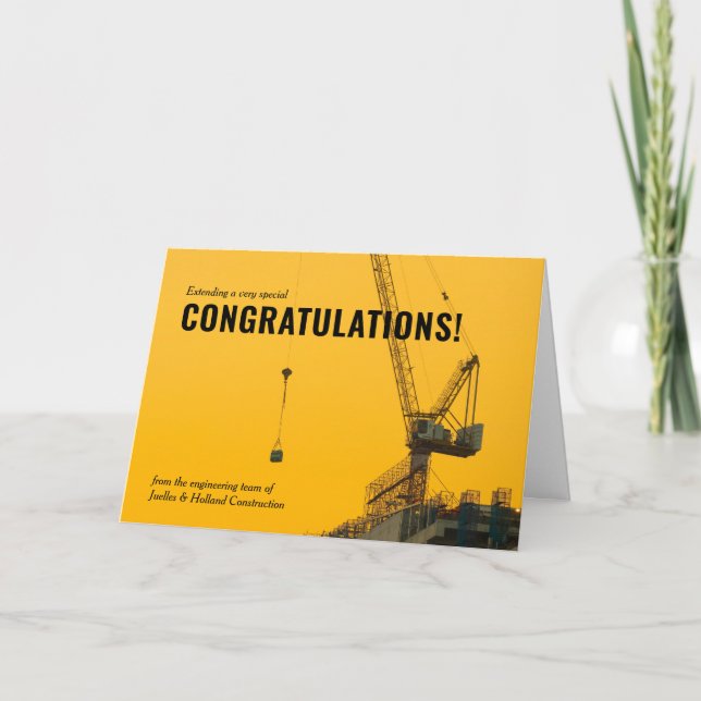 Tarjeta De Agradecimiento Congraciones mínimas sobre la construcción de la g (Anverso)