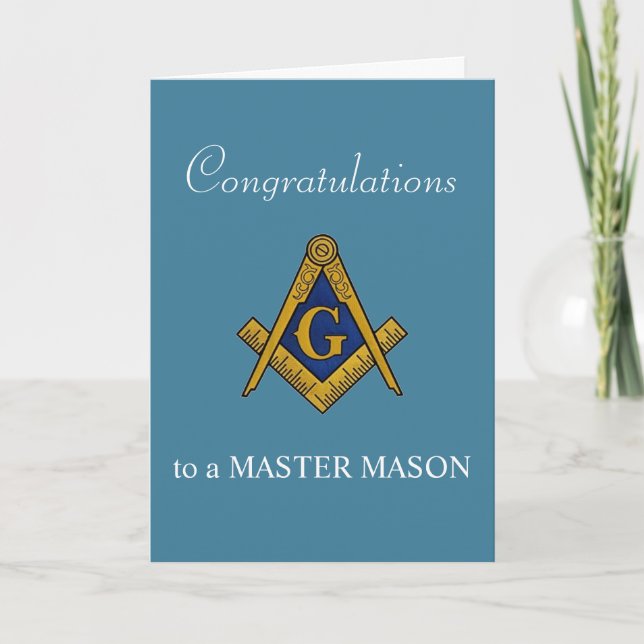 Tarjeta De Agradecimiento Congratulations Freemason Masonic Master Mason (Anverso)