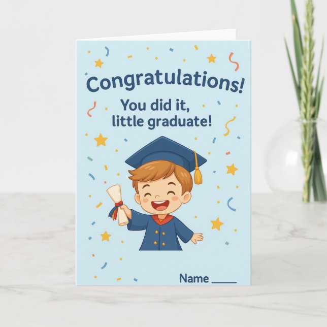 Tarjeta De Agradecimiento Congratulations Little Graduate – Kids Graduation  (Anverso)