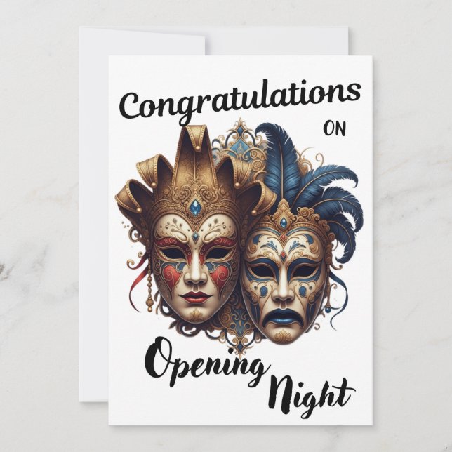 Tarjeta De Agradecimiento Congratulations on Your Theater Opening Night (Anverso)