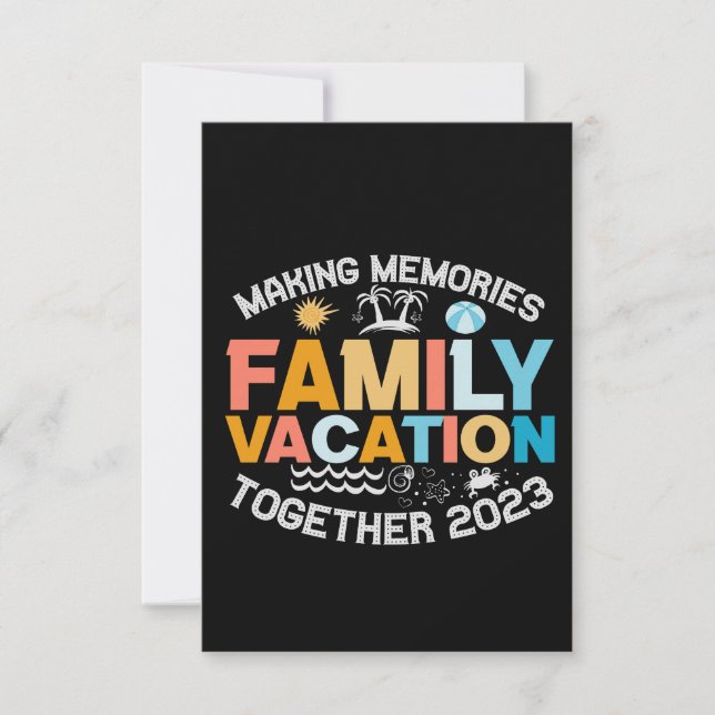 Tarjeta De Agradecimiento Conjuntar Recuerdos en vacaciones familiares 2023 (Anverso)