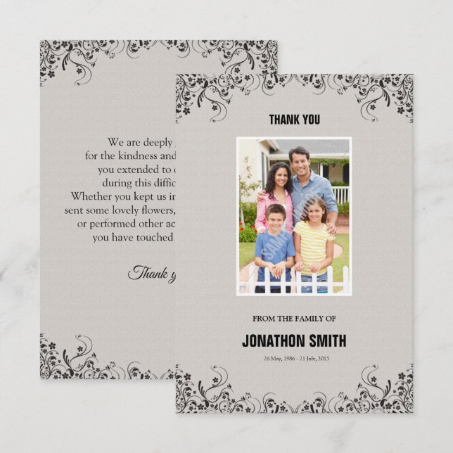 Tarjeta de agradecimiento conmemorativo (Anverso / Reverso)