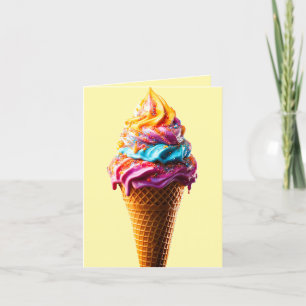 Tarjeta De Agradecimiento Cono de helado colorido