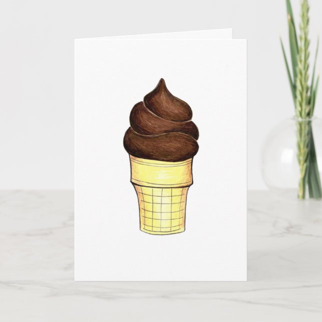 Tarjeta De Agradecimiento Cono de helado de chocolate suave (Anverso)