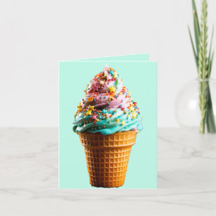 Tarjeta De Agradecimiento Cono de helado verde